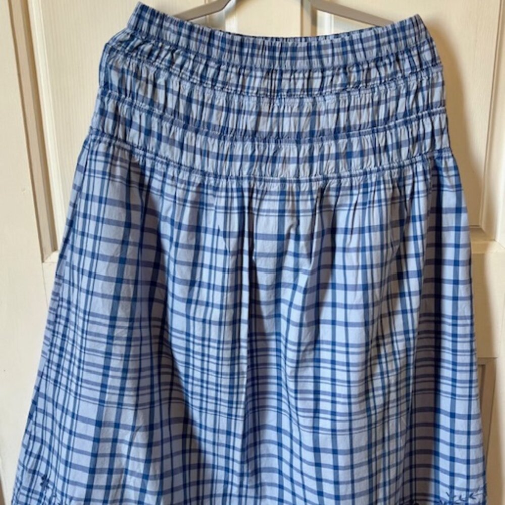 Free Assembly Women's Embroidered Cotton Maxi Skirt w/Smocked Waist, NWT, Size M